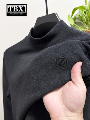 双面绒德绒打底衫男士2025新款秋冬季加厚卫衣男款半高领长袖t恤