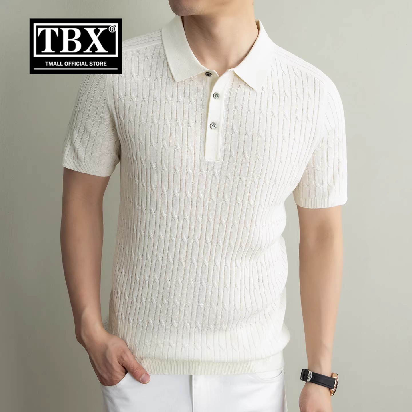 高端老钱风亚麻POLO衫男士短袖2026新款夏季薄款天丝针织t恤男款
