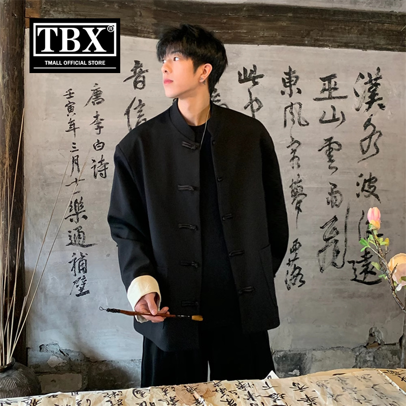 新中式休闲外套男士2024新款国风订婚服立领盘扣唐装西服夹克男款