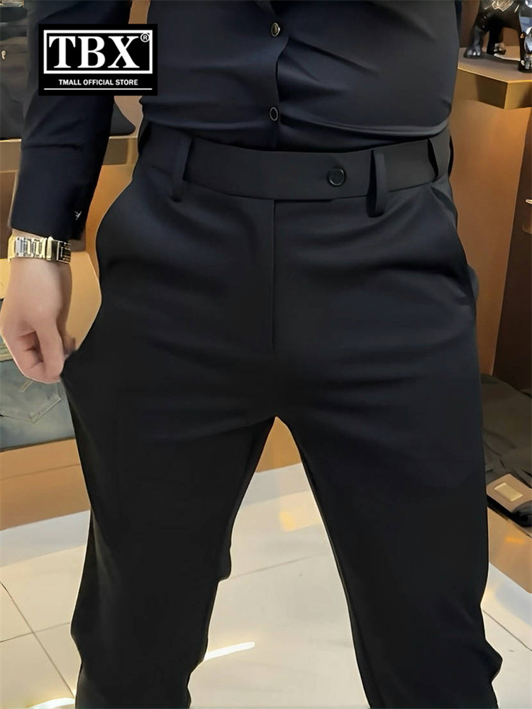 高端男士西裤2025新款夏季薄款男裤修身直筒商务休闲裤子男款春秋