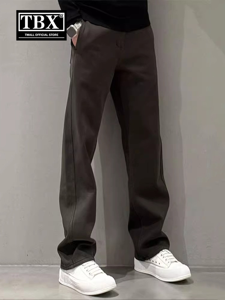 高端弯刀牛仔裤男士2025新款春夏季薄款男裤直筒阔腿休闲裤子男款