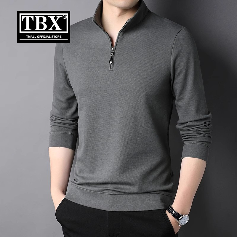 高端半拉链卫衣男士2025新款春秋冬季加绒长袖t恤立领polo衫男款