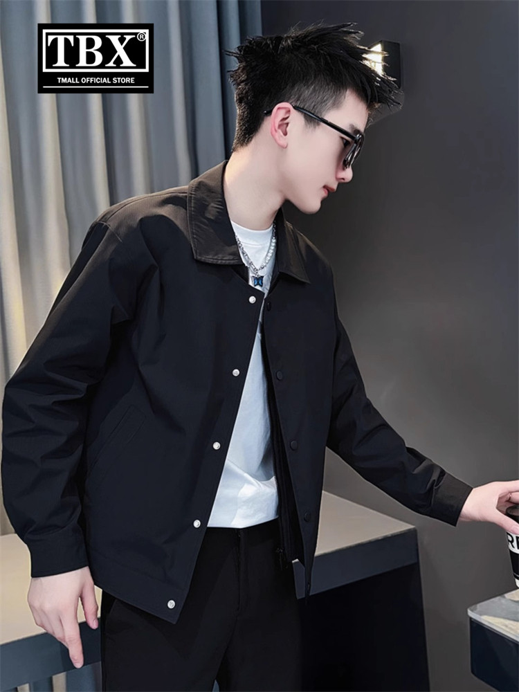 高端行政夹克外套男士2025新款春秋季休闲轻商务翻领上衣男款春装