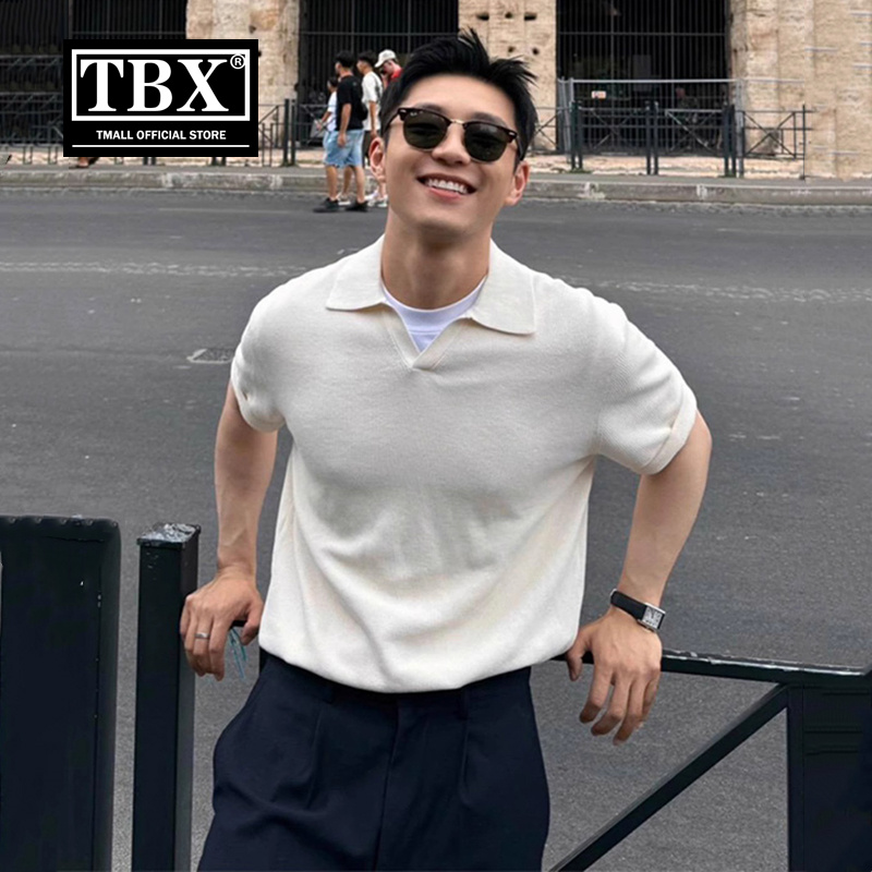 高端针织polo衫男士短袖t恤2025新款夏季海鸥v领老钱风保罗衫男款