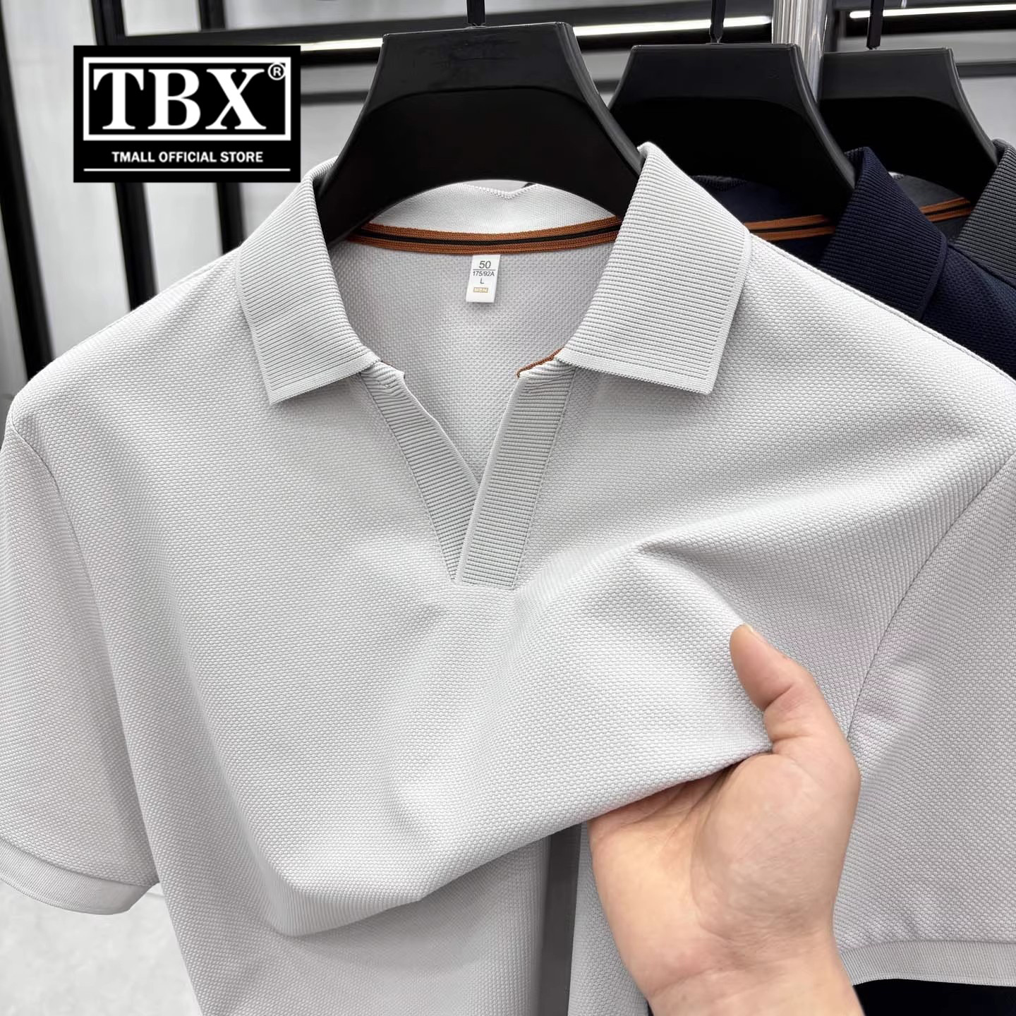 高端老钱风冰丝POLO衫男士短袖t恤2026新款休闲翻领纯色夏装男款