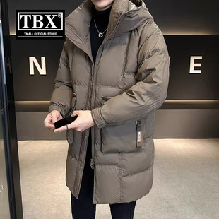 高端中长款羽绒服男士冬季2025新款防寒大衣加厚保暖风衣外套男款