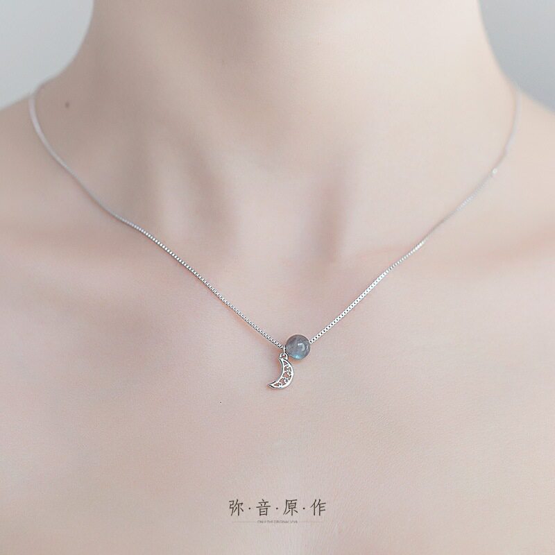 Boulder moon S925 Silver Necklace Japan and South Korea Pendant clavicle student Versatile Send his girlfriendin the Accessories/Fashion Jewelry, Other Jewelry  category - from Buy2taobao.com to provide professional Taobao agent buy service