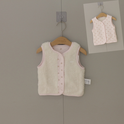 2025冬季moimoln小云朵童装男女宝宝儿童双面马甲棉加绒背心N04P