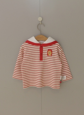 2026春季moimoln小云朵男童装女宝卫衣T恤儿童条纹百搭打底衫B60P