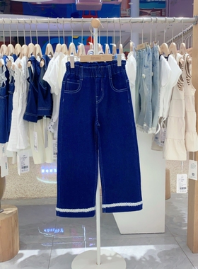 春季秋季新款imau奕玛童装女大童直筒裤儿童休闲牛仔裤57LF350133