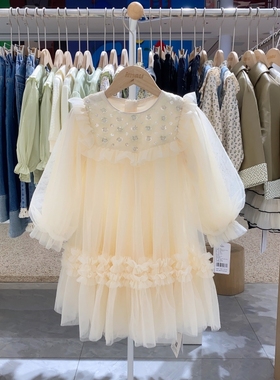 春秋季款imau奕玛童装女大童公主裙纱裙儿童连衣裙47LF476173