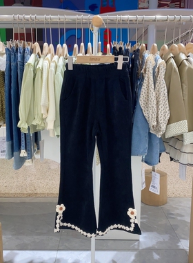 春秋季款imau奕玛女大童装儿童裤子微喇休闲长裤47LF354060