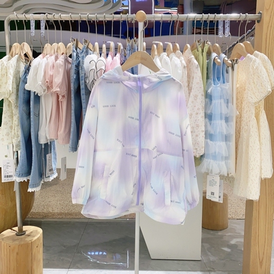 夏季新款imau奕玛童装女大童炫彩休闲外套防晒服皮肤衣56LF111110
