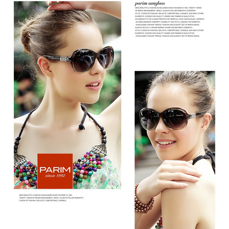 正品派丽蒙偏光太阳镜女款舒适驾驶镜复古大框女士方脸大脸开车镜