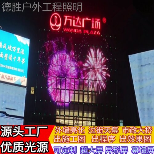 LED透明网格屏室内外户外防水柔性高亮度玻璃幕墙像素动画点光源