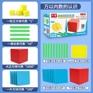 万以内数的认识教具四阶十进制小学三年级数学大数进位积木模型