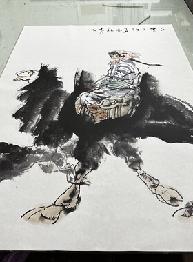刘大为千里之行牧驼图书画水墨国画真迹微喷仿古装裱酒店临摹装饰