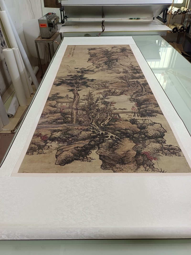 明 蓝瑛 云壑高逸图仿古名家山水人物真迹国画宣纸微喷复制装饰画