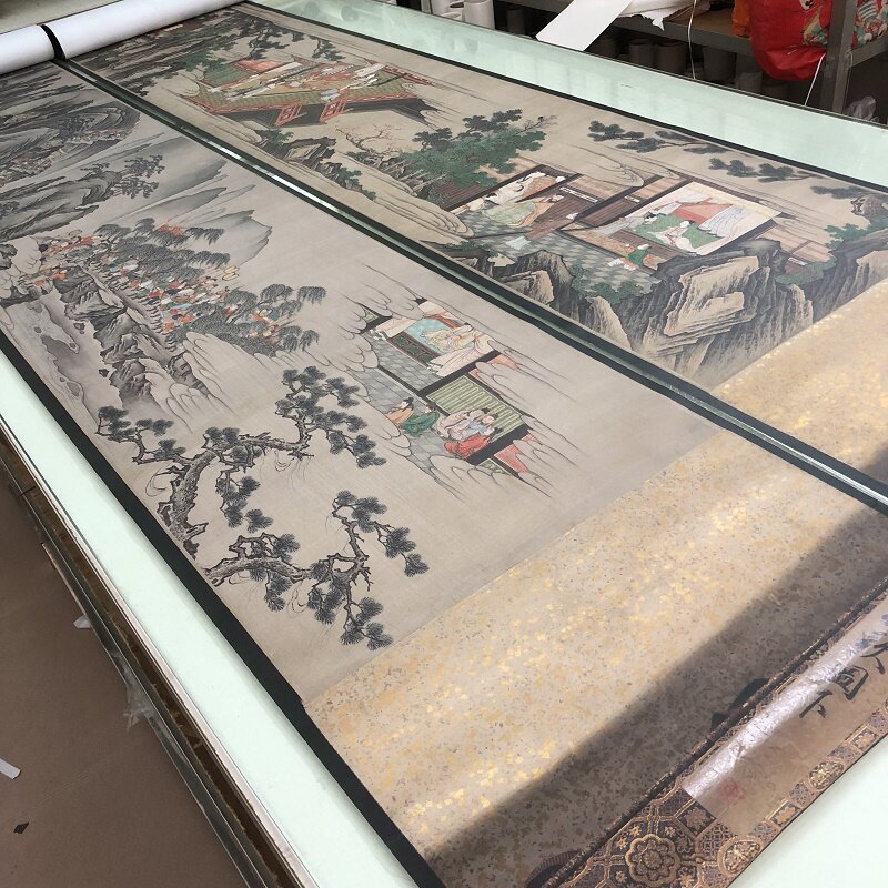 日本狩野山雪长恨歌图卷书画仕女国画真迹高清微喷仿古装饰画学习