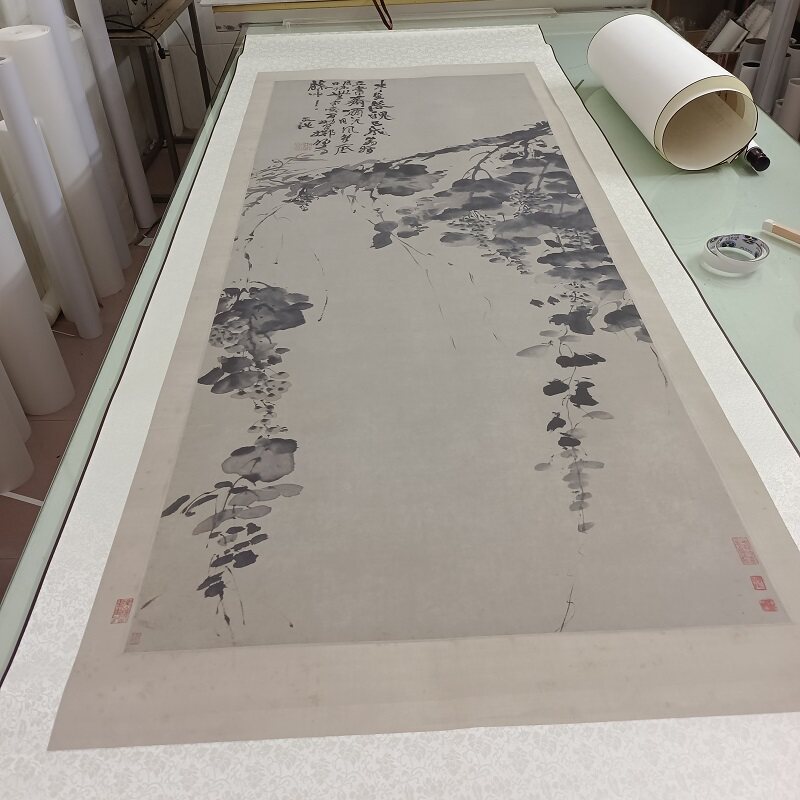 徐渭水墨葡萄图水墨写意微喷国画字画作品真迹仿古挂轴装饰复制品