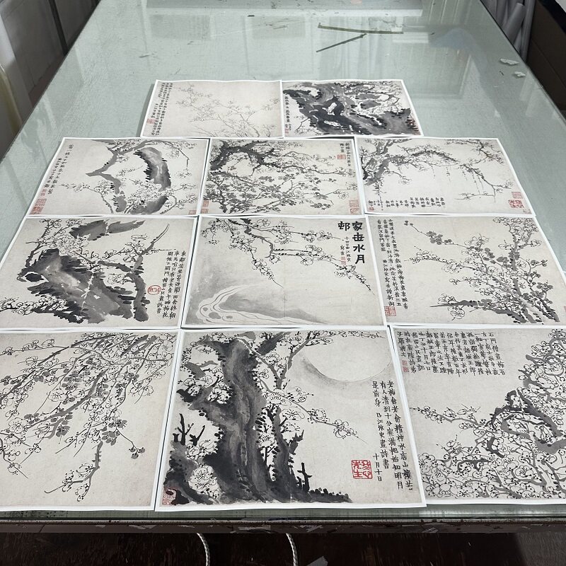 高清微喷金农梅花图册书画优惠