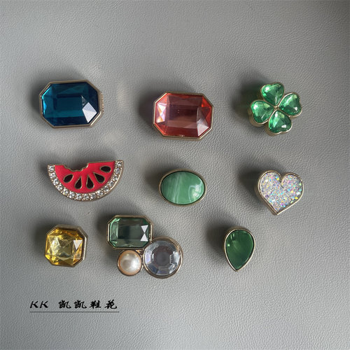 适配crocs洞洞鞋金属金色鞋花卡骆驰鞋上装饰品DIY宝石钻石鞋扣链