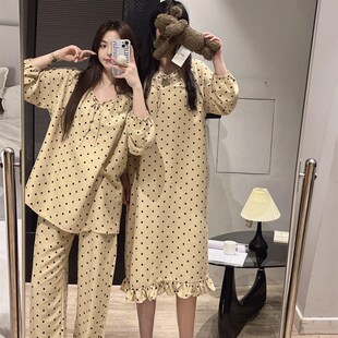 2025年睡裙女士夏季薄款棉绸纱裙闺蜜套装裙可外穿韩版中长款裙子