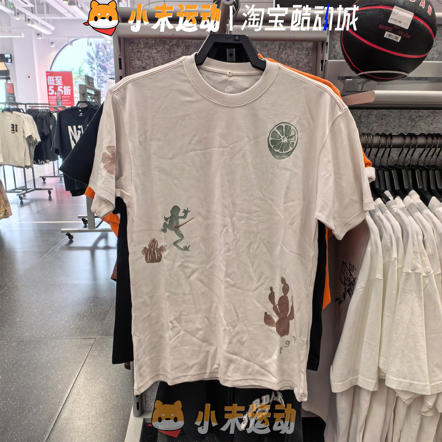 Nike/耐克 正品新款男子T恤图案印花透气运动休闲圆领短袖II3730