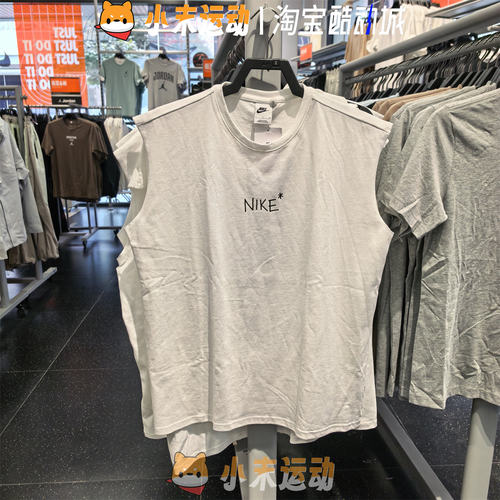 Nike/耐克 正品男子纯棉背心字母印花针织透气休闲无袖T恤IH9266