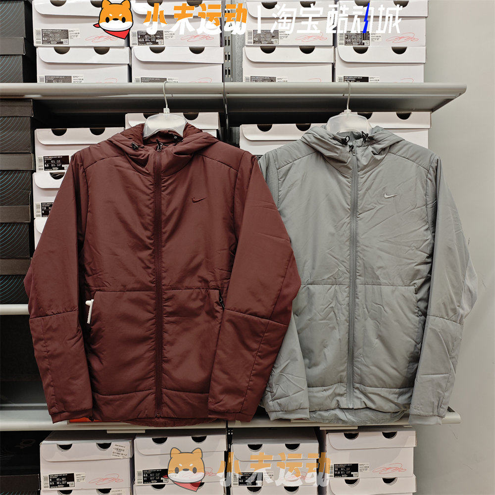耐克拉链男子保暖运动棉服