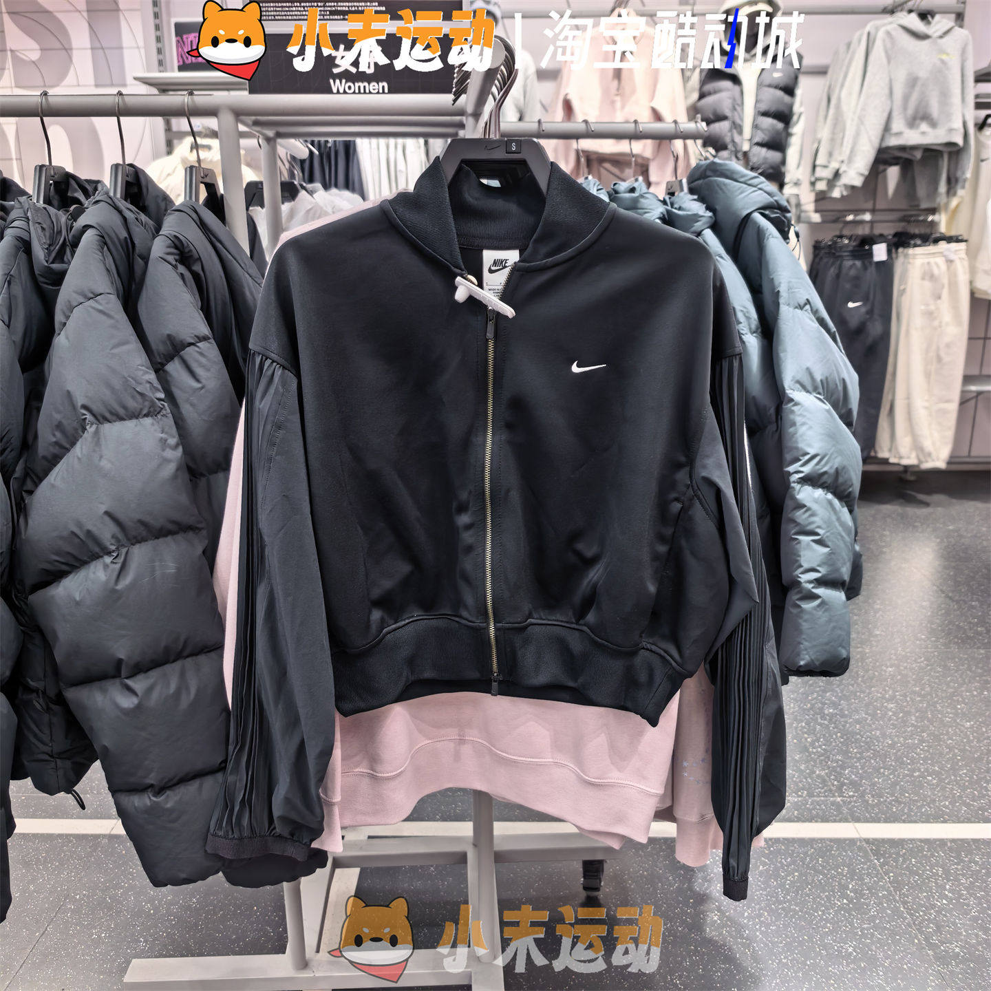 Nike/耐克 正品女子短款外套刺绣logo运动健身速干夹克IQ0437