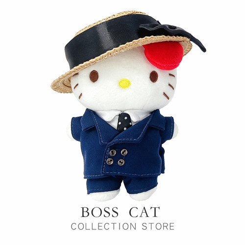 正版HelloKitty新郎毛绒公仔蓝色西装套装草帽挂件玩偶摆件手伴礼