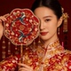 鲸鹿原创鹊笑鸠舞双面团扇新娘结婚礼出嫁高级成品秀禾喜扇送礼