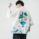 夏季新款风仙鹤祥鹿汉服开衫披风男DS-A008-1-K93p40，男装民族服装，电商A008-1