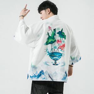 夏季新款风仙鹤 祥鹿汉服开衫披风男DS-A008-1-K93p40图片