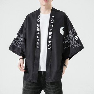 2025夏季新款风飞鹤 鲤鱼和服开衫披风男DS-A008-1K02P40图片