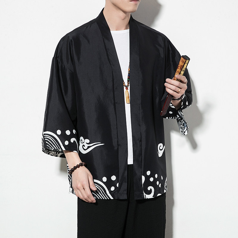 夏季新款风，龍图祥云和服开衫披风男款DSA008-1K88p40,男装卫衣,电商A008-1