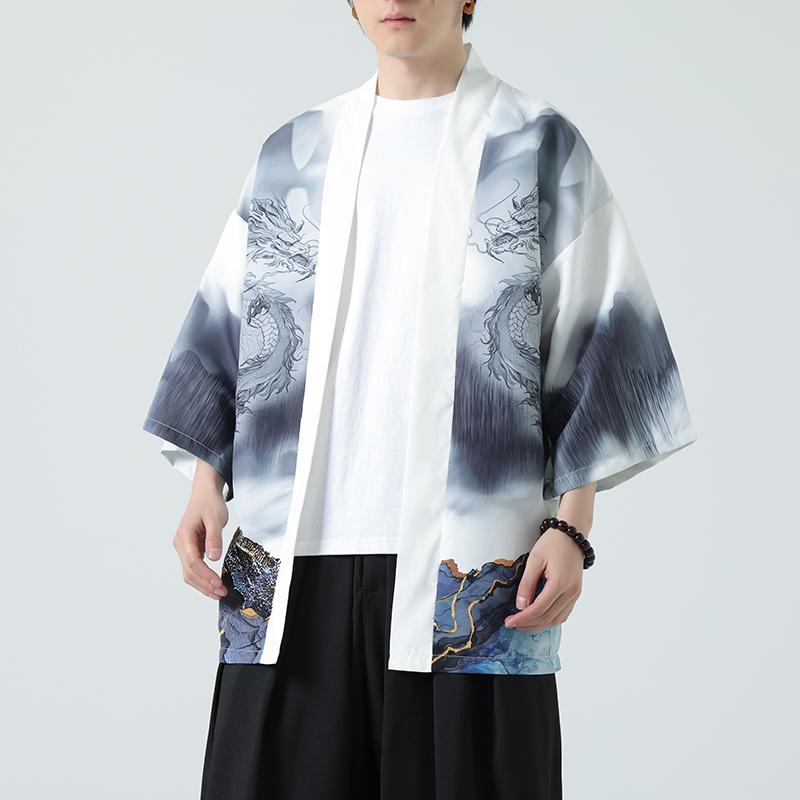 2025夏季新款风印花汉服风衣开衫披风男DSA008-1K86P40,男装风衣,电商A008-1