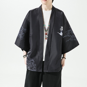 2025夏季新款风 圣者 霞光 仙鹤和服开衫披风男6006K036p40，男装卫衣，电商A008-1