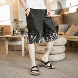 2025夏季印花新款风裤子五分裤男DSA008-1-K16-P30，男装牛仔裤，电商A008-1