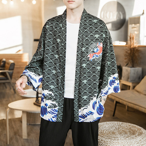2025夏季新款风  红鲤 仁义 海浪和服开衫披风男 6006 K01p40图片