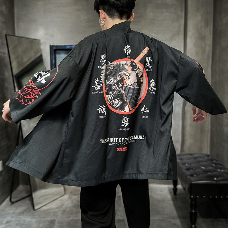 2025夏季新款风 云霄 红鲤 海浪和服开衫披风男 6006 K01p40图片