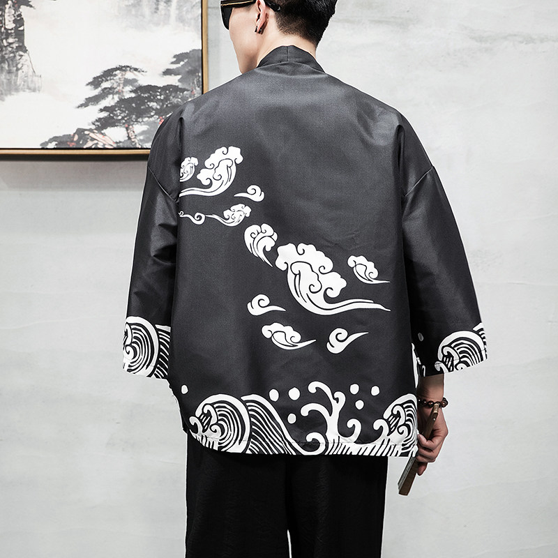 2025夏季新款风，龍图祥云和服开衫披风男款6006K88p40,男装卫衣,电商A008-1