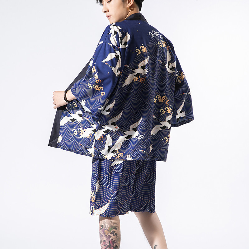 夏季风道袍男短袖汉服开衫汉服防晒衣套装DSA008-1-TZK08P70,男装防晒衣,电商A008-1
