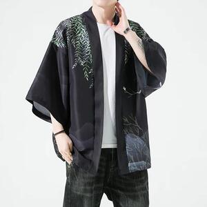 夏季新款风大鱼 竹叶 和服开衫披风男DS-A008-1-K91p40图片