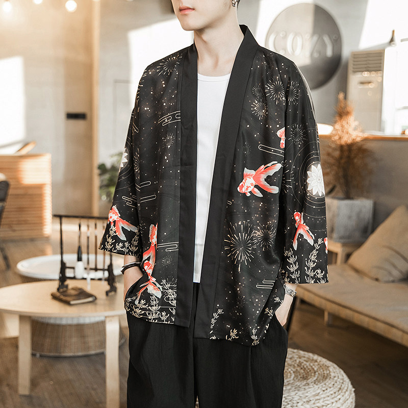 2025夏季新款风天鹅墨龙汉服开衫披风男DSA008-1K03P40,男装民族服装,电商A008-1
