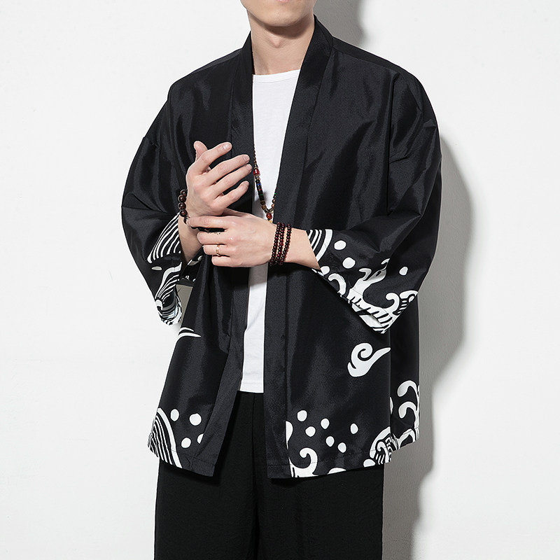 夏季新款风，龍图祥云和服开衫披风男款DSA008-1K88p40图片