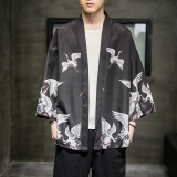 2025夏季新款风双龙逐日和服开衫披风男6006K032p40，男装卫衣，电商A008-1