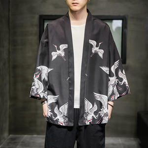 2025夏季新款风 双龙 逐日 和服开衫披风男6006K032p40图片