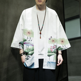 2025夏季新款风青叶仙鹤汉服开衫披风男DS-A008-1-K037p40，男装民族服装，电商A008-1